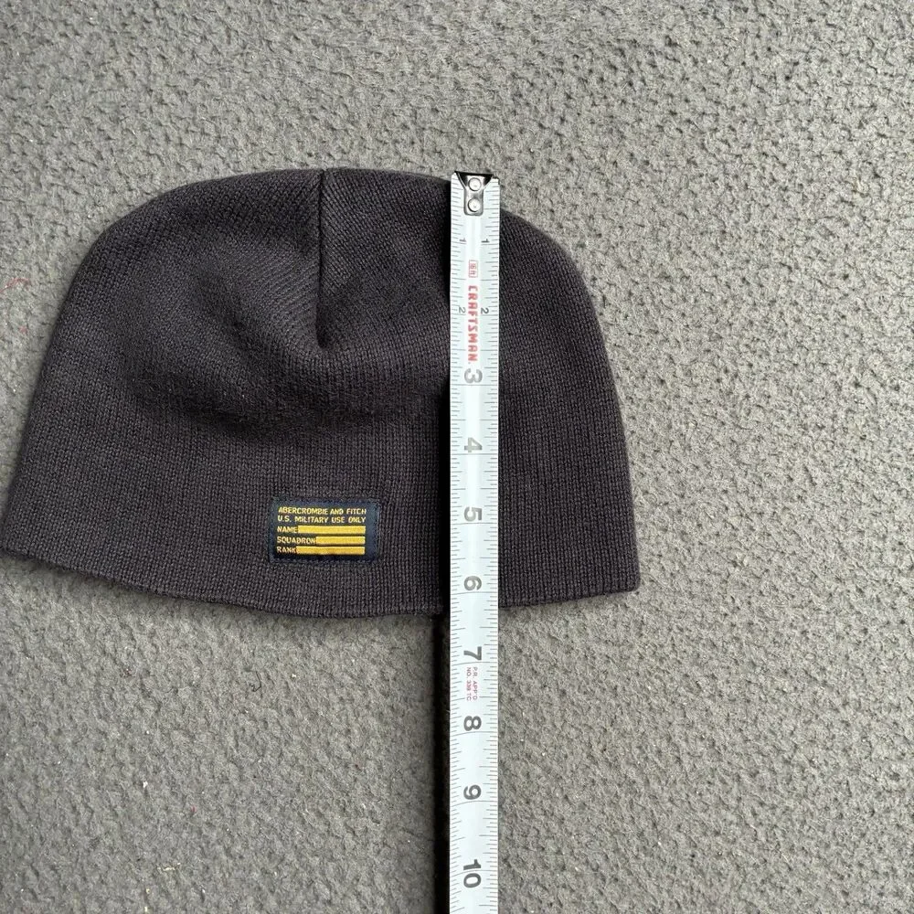 Abercrombie & Fitch Vintage Y2K Knit Beanie Winter Hat Ski Snowboard Military